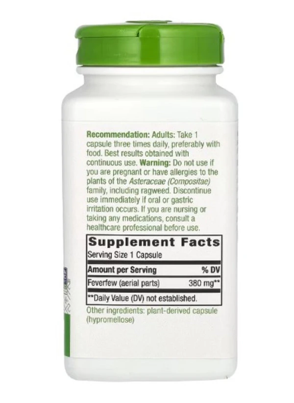 Nature's Way, Feverfew Herb, 380 mg, 180 Vegan Capsules