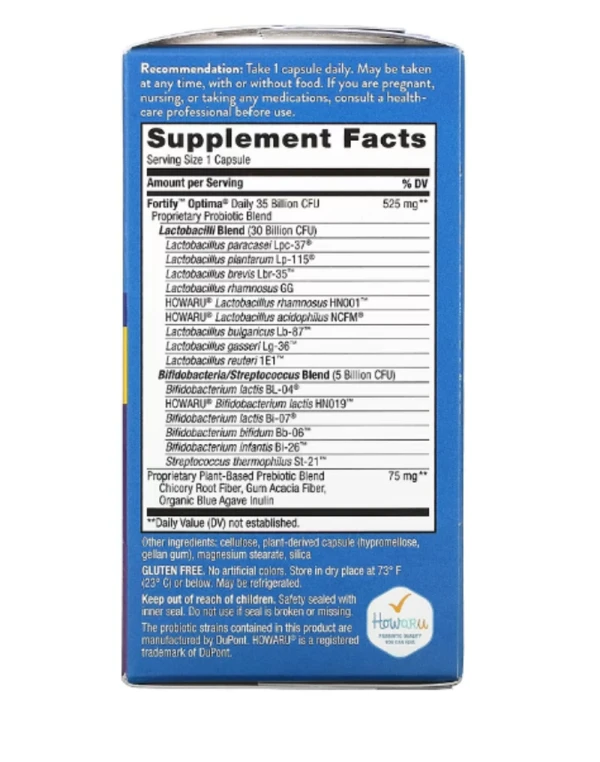 Nature's Way, Fortify Optima Daily Probiotic + Prebiotics, 35 Billion , 60 Delayed-Release Veg. Capsules