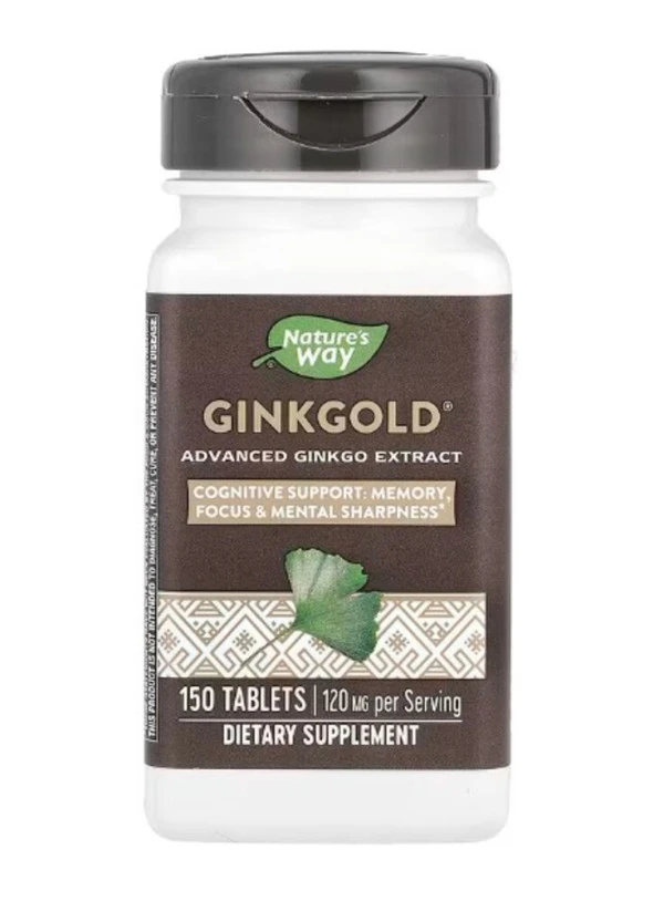 Nature's Way, Ginkgold, Advanced Ginkgo Extract, 60 mg, 150 Tablets