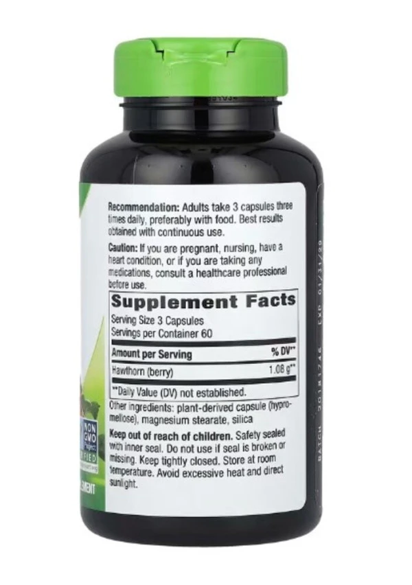 Nature's Way, Hawthorn Berries, 1,530 mg, 180 Vegan Capsules (510 mg per Capsule)