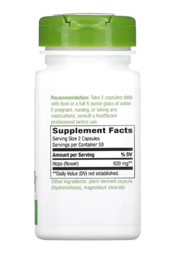 Nature's Way, Hops Flowers, 620 mg, 100 Vegan Capsules (310 mg per Capsule)