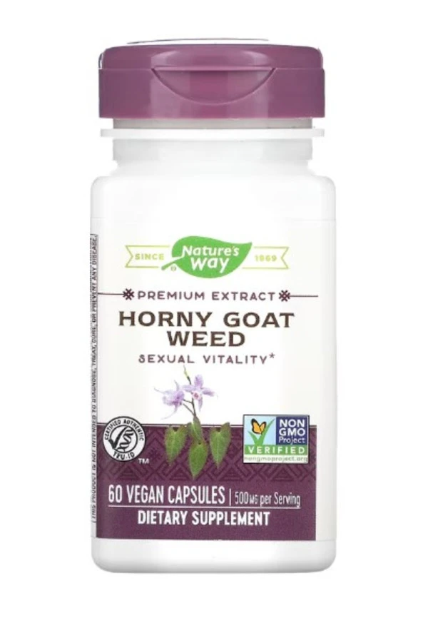 Nature's Way, Horny Goat Weed, 500 mg, 60 Vegan Capsules