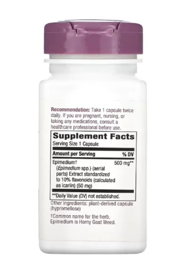 Nature's Way, Horny Goat Weed, 500 mg, 60 Vegan Capsules