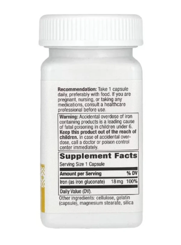 Nature's Way, Iron, 18 mg, 100 Capsules