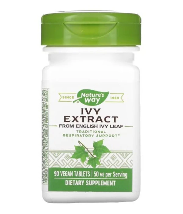 Nature's Way, Ivy Extract, 50 mg, 90 Vegan Tablets (25 mg per Tablet)