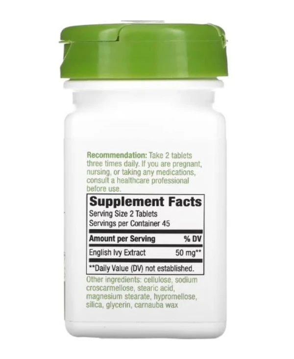 Nature's Way, Ivy Extract, 50 mg, 90 Vegan Tablets (25 mg per Tablet)