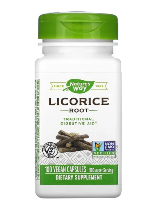 Nature's Way, Licorice Root, 900 mg, 100 Vegan Capsules (450 mg per Capsule)