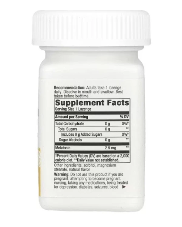 Nature's Way, Melatonin Lozenge, 2.5 mg, 100 Vegan Lozenges