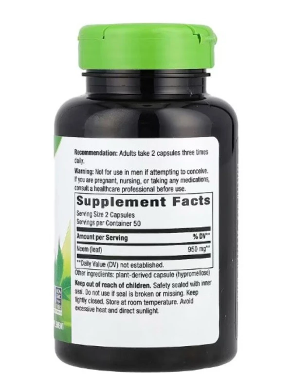 Nature's Way, Neem Leaf, 950 mg, 100 Vegan Capsules (475 mg per Capsule)