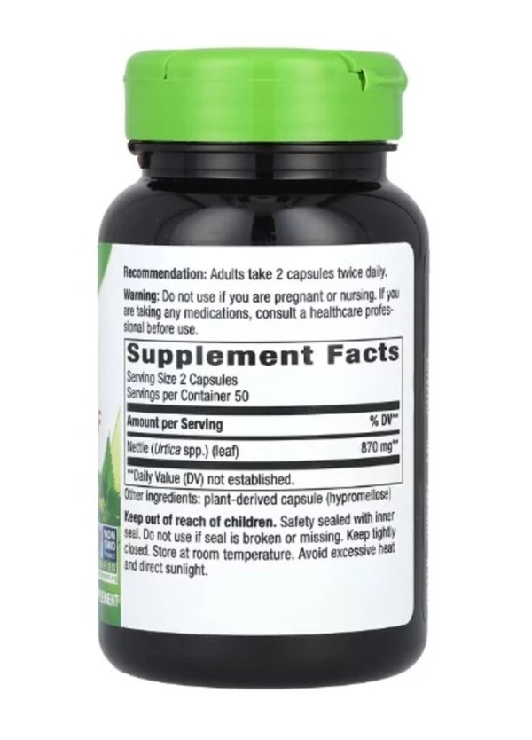 Nature's Way, Nettle Leaf, 870 mg, 100 Vegan Capsules (435 mg per Capsule)