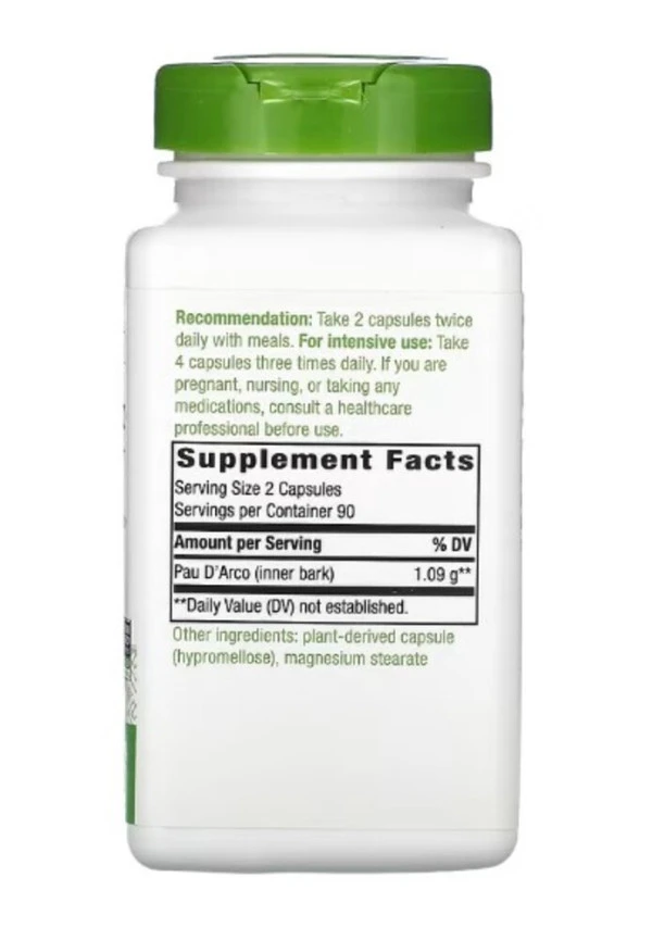 Nature's Way, Pau d'Arco, Inner Bark, 1,090 mg, 180 Vegan Capsules (545 mg per Capsule)