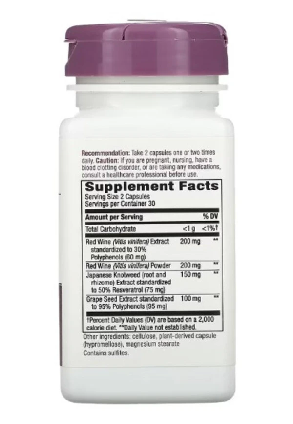 Nature's Way, Premium Blend, Resveratrol, 60 Vegan Capsules