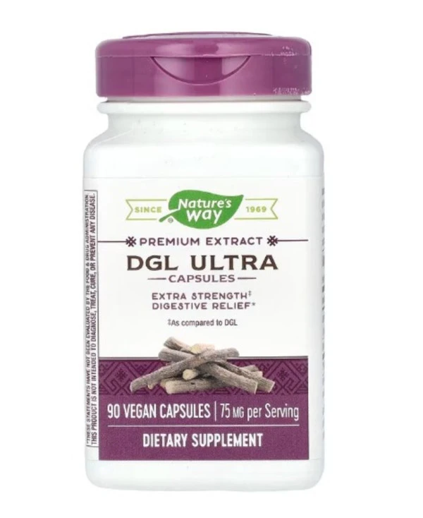 Nature's Way, Premium Extract, DGL Ultra, 75 mg, 90 Vegan Capsules