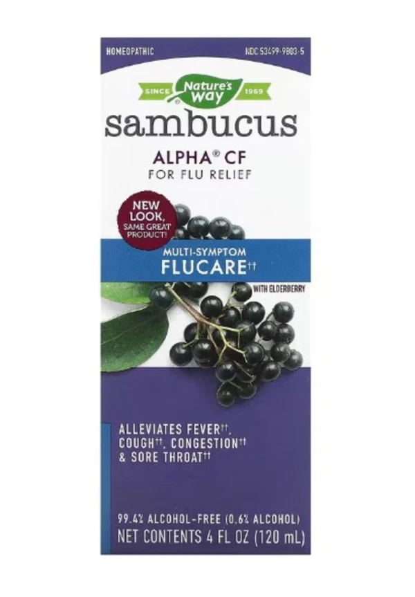 Nature's Way, Sambucus, Alpha CF, Multi-Symptom Flucare, With Elderberry, 4 fl oz (120 ml)