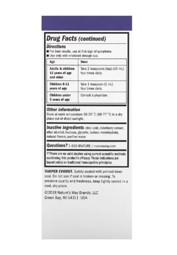 Nature's Way, Sambucus, Alpha CF, Multi-Symptom Flucare, With Elderberry, 4 fl oz (120 ml)