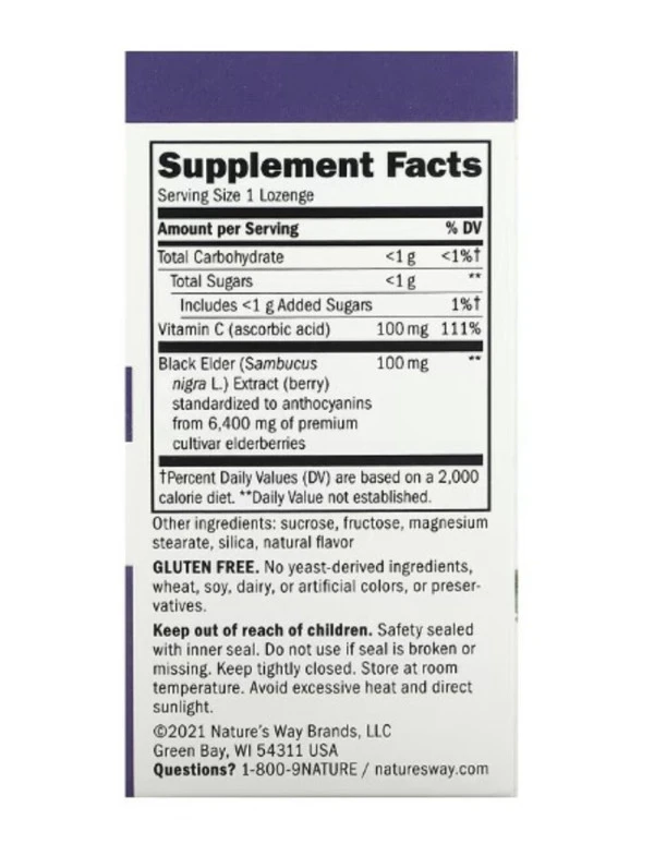 Nature's Way, Sambucus Elderberry, Original Lozenges, 30 Lozenges