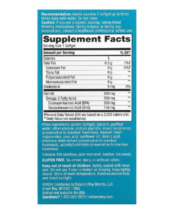 Nature's Way, Super Fisol, Fish Oil, Enteric Coated, 180 Softgels