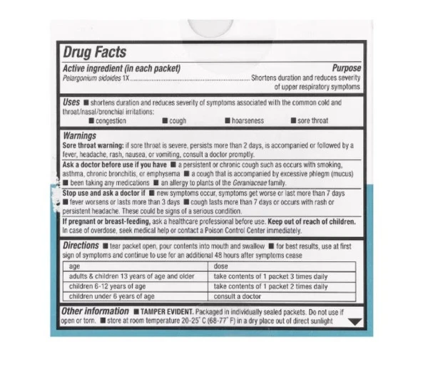 Nature's Way, Umcka, Kids ColdCare, FastActives, For Ages 6 and UP, Cherry, 10 Powder Packets, 0.024 oz (0.7 g) Each