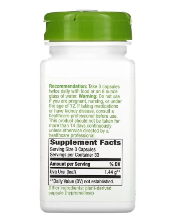 Nature's Way, Uva Ursi, Leaves, 1,440 mg, 100 Vegan Capsules (480 mg per Capsule)