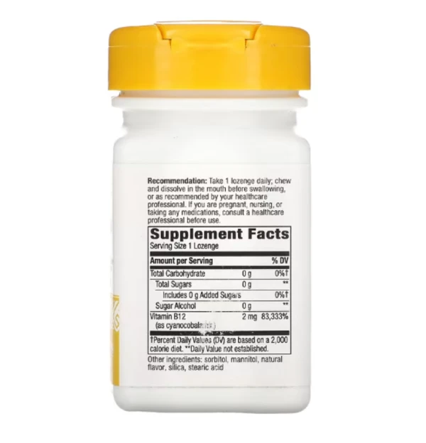 Nature's Way, Vitamin B-12, Cherry, 2,000 mcg, 100 Vegan Lozenges