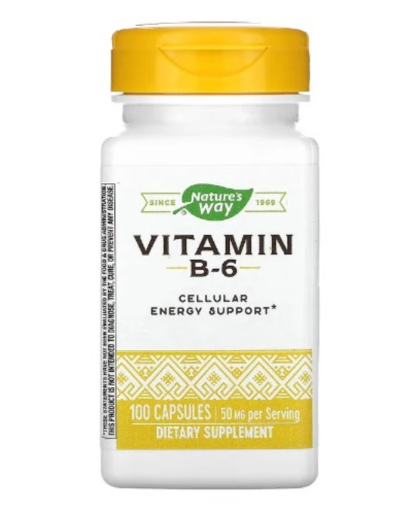Nature's Way, Vitamin B-6, 50 mg, 100 Capsules