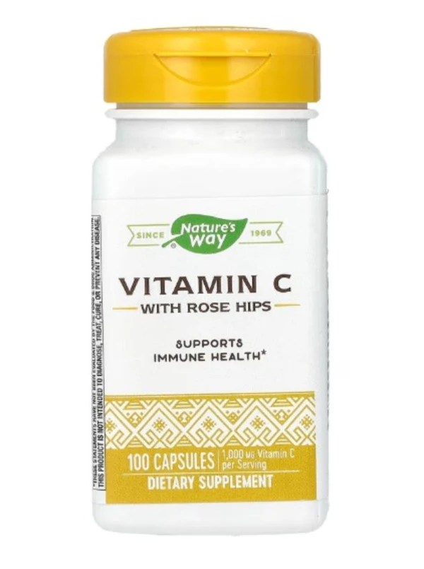 Nature's Way, Vitamin C With Rose Hips, 100 Capsules
