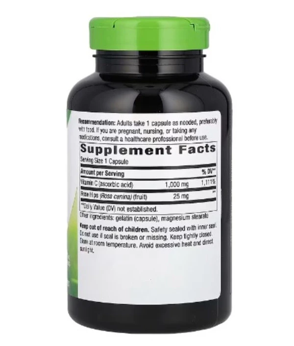 Nature's Way, Vitamin C with Rose Hips, Extra Strength, 1,000 mg, 250 Capsules