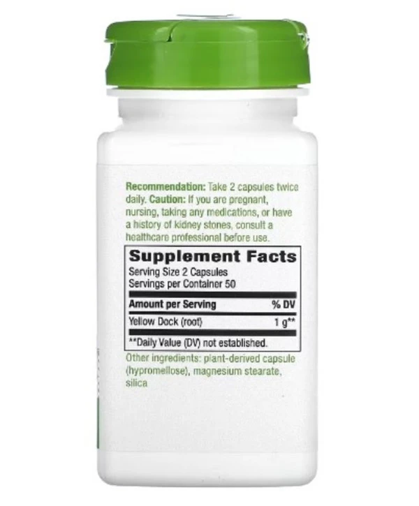 Nature's Way, Yellow Dock Root, 1,000 mg, 100 Vegan Capsules (500 mg per Capsule)
