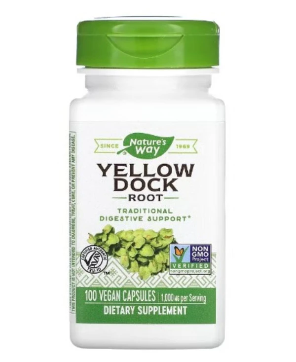 Nature's Way, Yellow Dock Root, 1,000 mg, 100 Vegan Capsules (500 mg per Capsule)