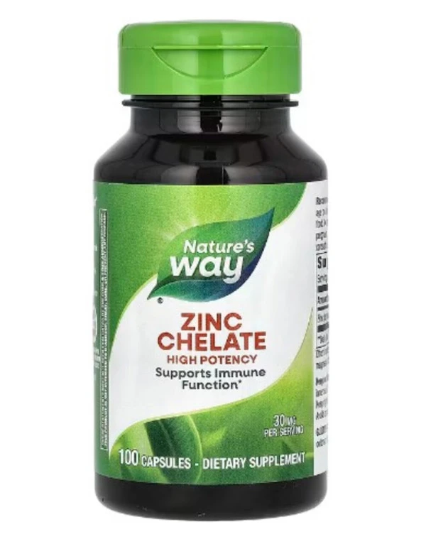 Nature's Way, Zinc Chelate, 30 mg, 100 Capsules