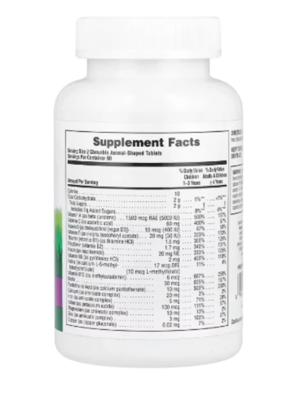 NaturesPlus, Animal Parade®, Children's Chewable Multivitamin, Grape, 180 Animal-Shaped Tablets
