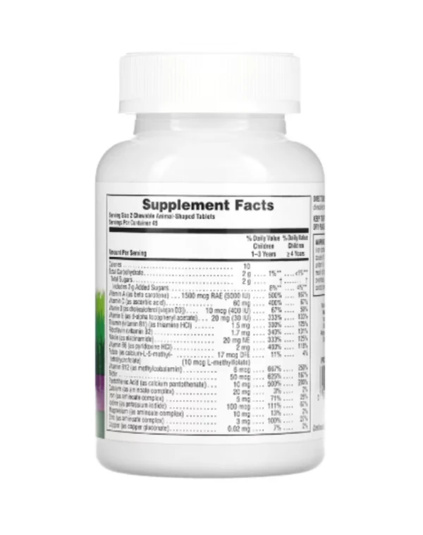 NaturesPlus, Animal Parade, Children's Chewable Multivitamin Supplement, Grape, 90 Animal-Shaped Tablets