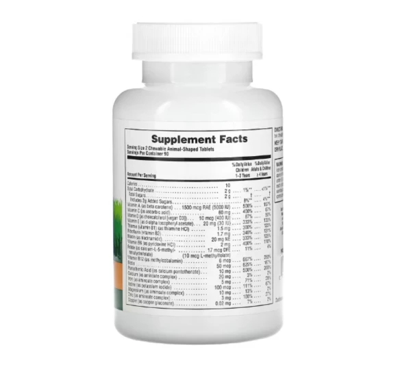 NaturesPlus, Animal Parade, Children's Chewable Multivitamin Supplement, Orange, 180 Animal-Shaped Tablets