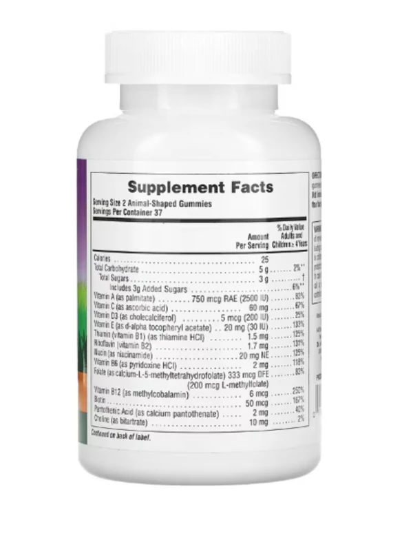 NaturesPlus, Animal Parade Gummies, Children's Multivitamin, Assorted Flavors, 75 Animal-Shaped Gummies
