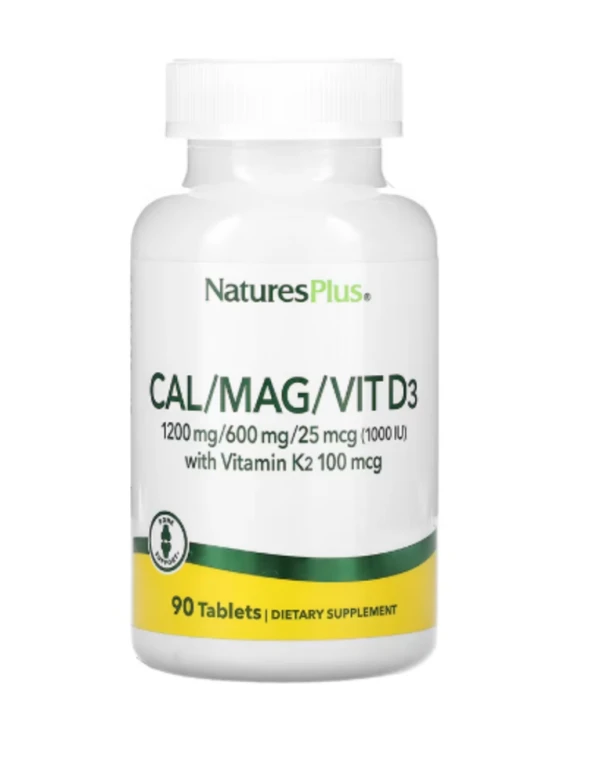 NaturesPlus, Cal/Mag/Vit D3 with Vitamin K2, 90 Tablets
