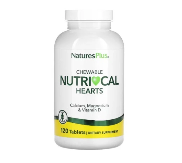 NaturesPlus, Chewable Nutri-Cal Hearts, 120 Tablets