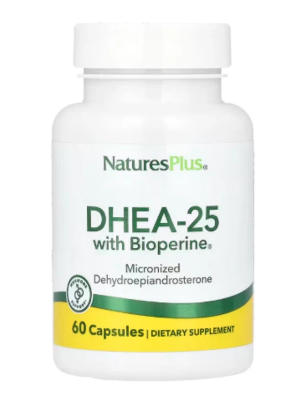NaturesPlus, DHEA-25 with Bioperine®, 60 Capsules