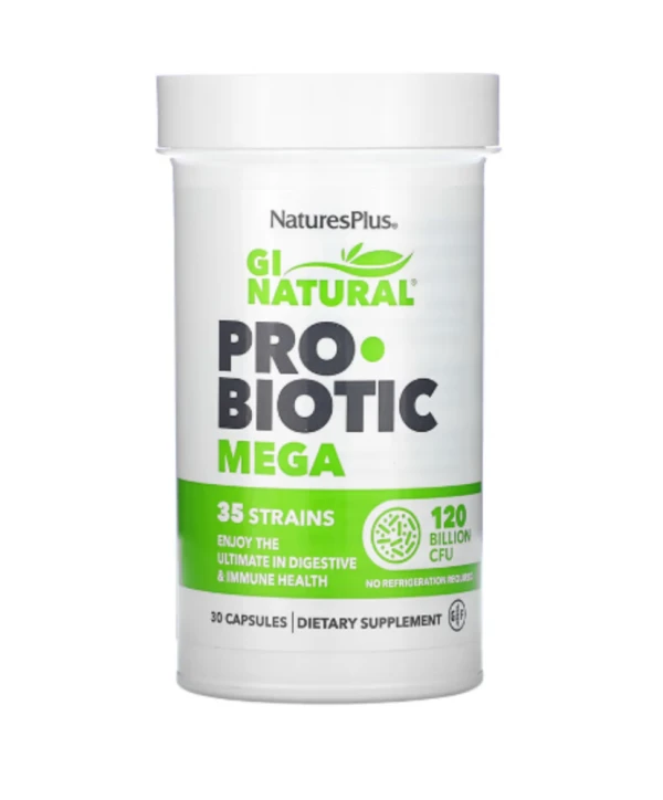 NaturesPlus, GI Natural Probiotic Mega, 120 Billion CFU, 30 Capsules