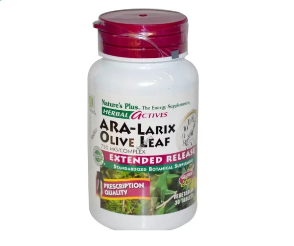 NaturesPlus Herbal Actives ARA-Larix Olive Leaf -- 750 mg - 30 Vegetarian Tablets