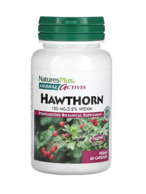 NaturesPlus, Herbal Actives, Hawthorn, 150 mg, 60 Vegan Capsules