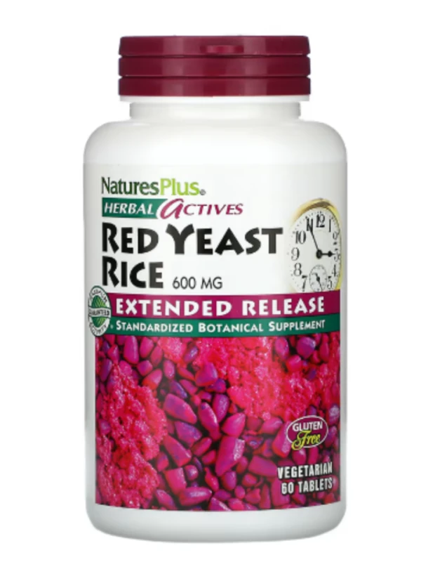 NaturesPlus, Herbal Actives, Red Yeast Rice, 600 mg, 60 Vegetarian Tablets