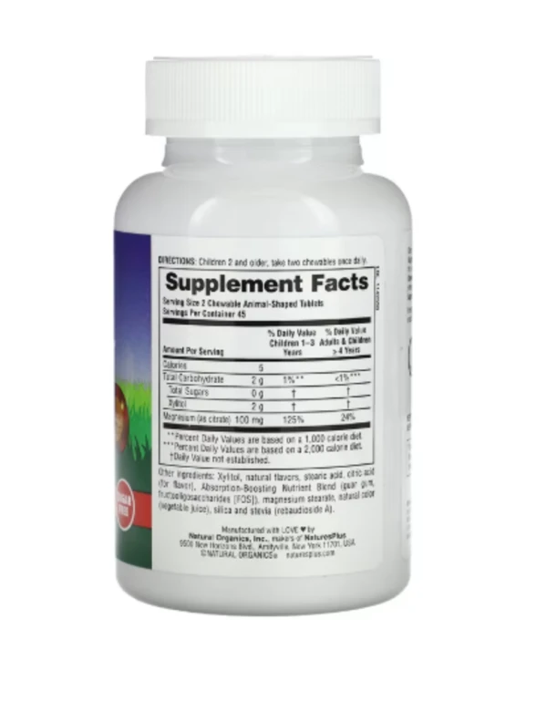 NaturesPlus, MagKidz, Animal Parade, Children's Chewable Magnesium, Cherry, 90 Animal-Shaped Tablets