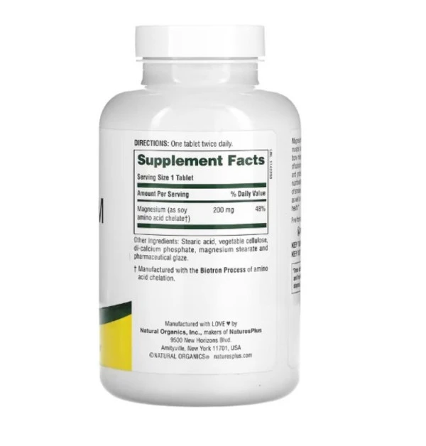 NaturesPlus, Magnesium, 200 mg, 180 Tablets