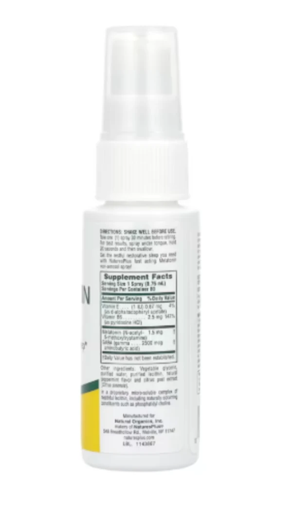 NaturesPlus, Melatonin, Fast Acting, Natural Peppermint, 1.5 mg, 2 fl oz (59.14 ml)