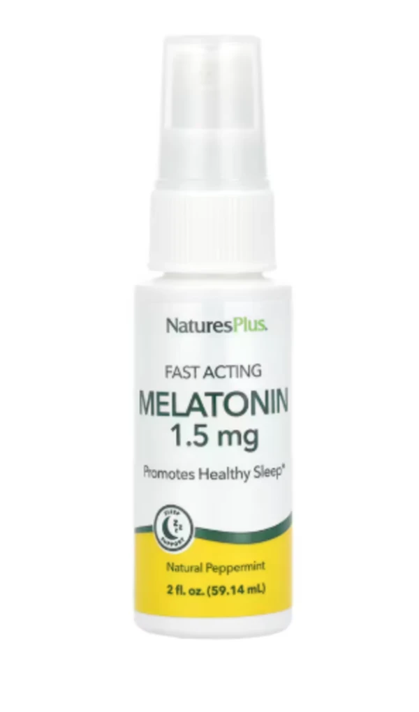 NaturesPlus, Melatonin, Fast Acting, Natural Peppermint, 1.5 mg, 2 fl oz (59.14 ml)