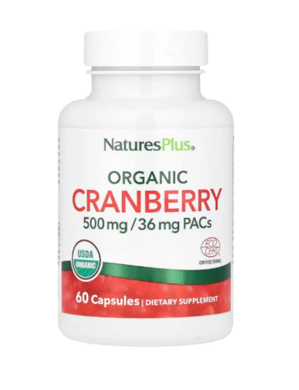 NaturesPlus, Organic Cranberry, 500 mg, 60 Capsules (250 mg per Capsule)