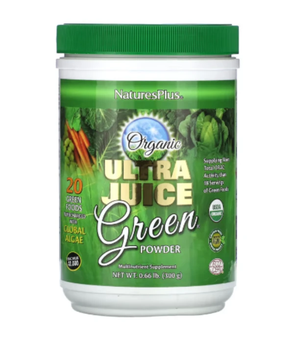 NaturesPlus, Organic Ultra Juice Green Powder, 0.66 lb (300 g)