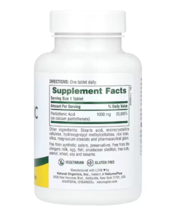 NaturesPlus, Pantothenic Acid, 1,000 mg, 60 Tablets