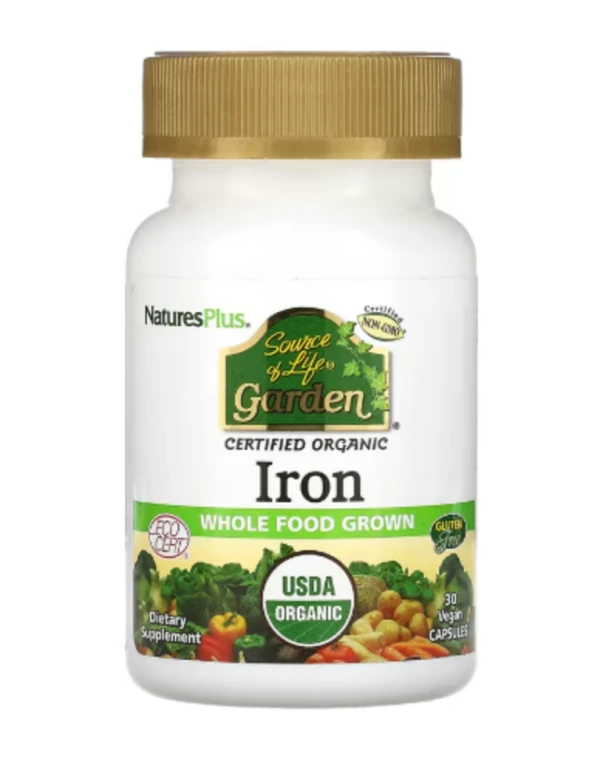 NaturesPlus, Source of Life Garden, Iron, 30 Vegan Capsules