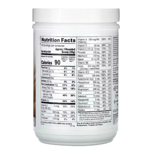 NaturesPlus, Spiru-Tein Junior, Nutritious Thick Shake Mix For Kids, Chocolate, 1 lb (450 g)